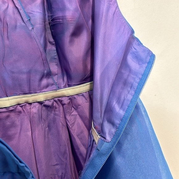 Vintage 60s ruffle faux wrap halter a line midi dress women’s size small / 4 - Picture 8 of 9